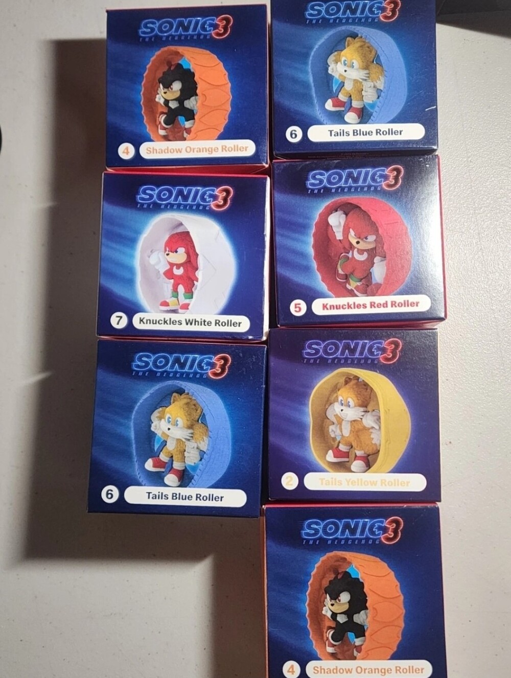 LOT OF 7 NEW SONIC THE HEDGEHOG 3 McDonald’s Happy Meal Toys 2024 SEALED IN BOX